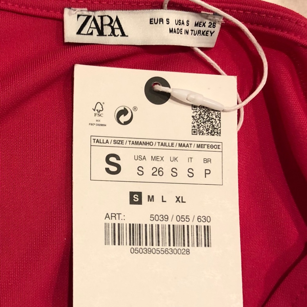 ZARA Fuchsia Ruffle Top NWT - Picture 4 of 8